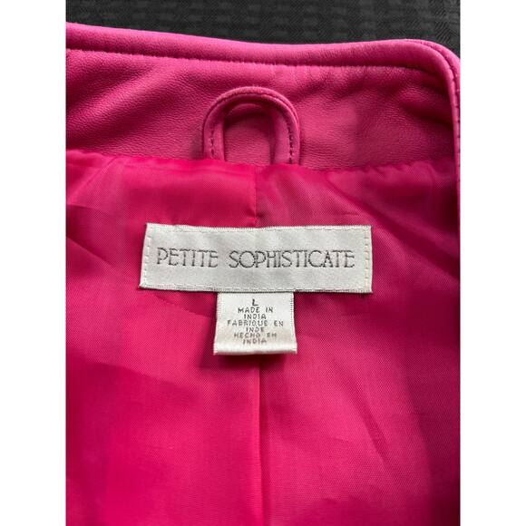 Petite Sophisticate Barbie Pink Leather Jacket, Large, Vintage - Picture 3 of 4